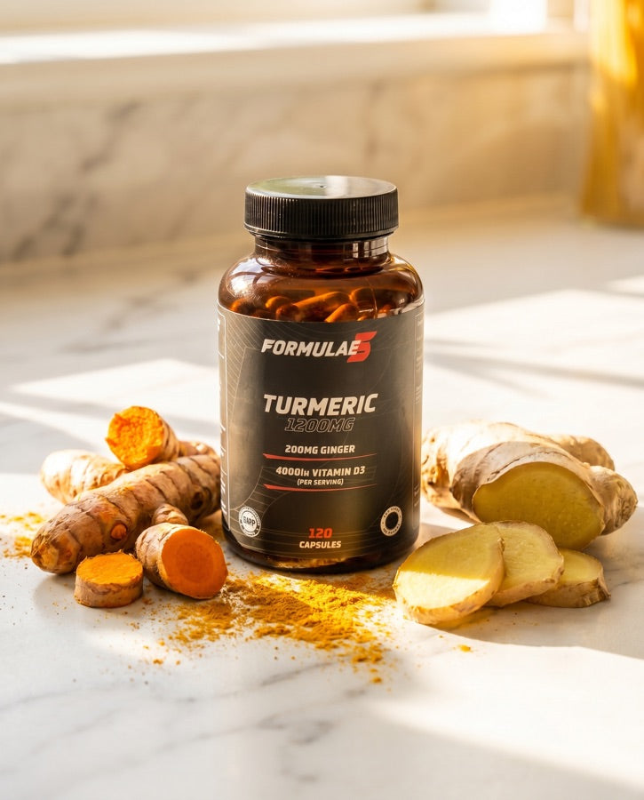 Turmeric capsules with fresh turmeric and ginger